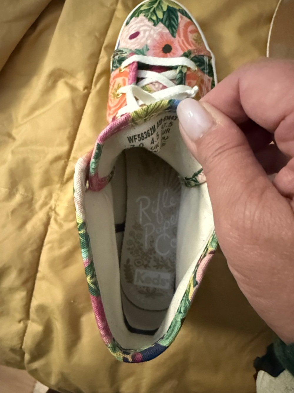 Keds Floral High-Top Canvas Sneakers - Pink & Green - - Picture 3 of 8